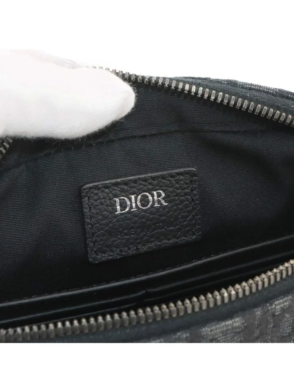 Dior Oblique Safari Shoulder Bag Canvas Leather Black